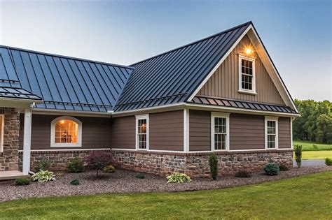 metal roofs on brick houses|homes with brown metal roofs.